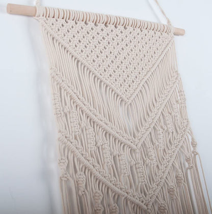 TIMEYARD Macrame Woven Wall Hanging - Boho Chic Bohemian Home Geometric Art Decor - Beautiful Apartment Dorm Room Decoration, 16" W X 33" L
