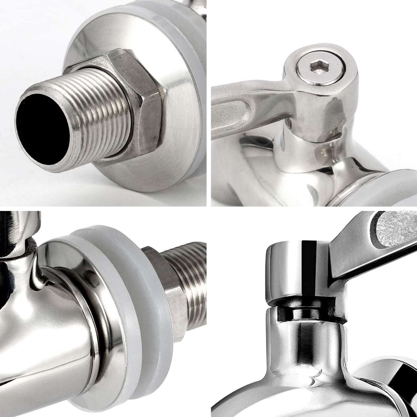 X-Chef Beverage Dispenser Spigot Replacement, Stainless Steel Metal Spigot for Glass Jar & Drink Dispenser