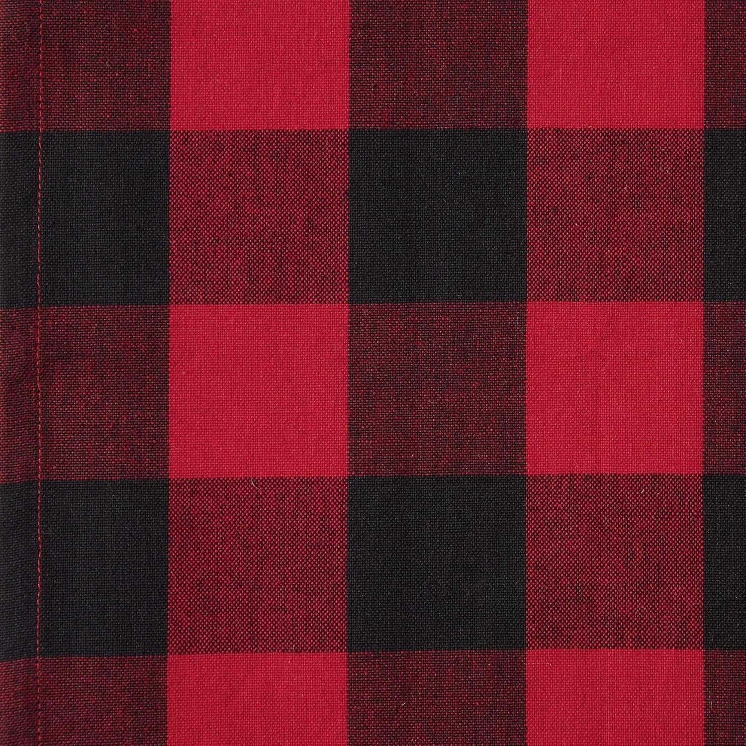 DII Buffalo Check Collection, Classic Farmhouse Cloth Napkin Set, 20X20, Red & Black, 6 Piece