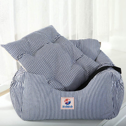 Ultimate Pet Travel Booster Seat - Safe & Comfortable Dog Car Bed with Storage Pocket