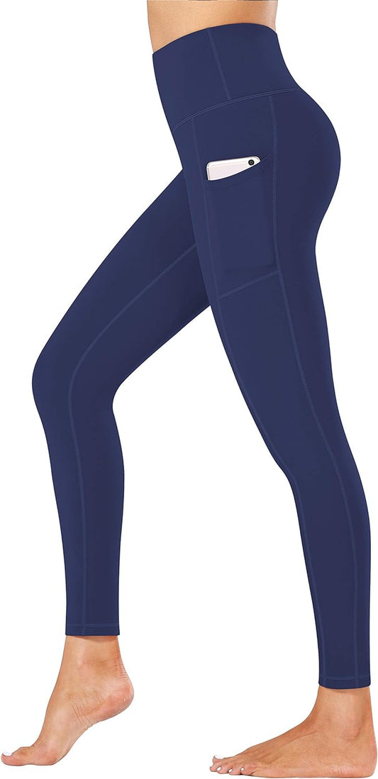 Fengbay High Waist Yoga Pants, Pocket Yoga Pants Tummy Control Workout Running 4 Way Stretch Yoga Leggings