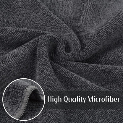 SINLAND Microfiber Cleaning Cloth Ultra Absorbent Softer Towel Reusable Cloth No Streak Lintless Cleaning Clothes for Home, Kitchen, Car, Window Use 12X12 Inch Slate Grey 6 Pack
