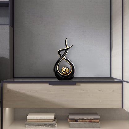 Modern Abstract Ceramic Statue - Elegant Home Decor for Dining Room, Living Room, and Office Centerpiece