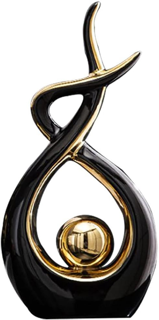 Modern Abstract Ceramic Statue - Elegant Home Decor for Dining Room, Living Room, and Office Centerpiece