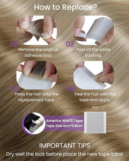 Laavoo Tape in Hair Extensions Real Human Hair Tape in Extensions Ombre Ash Blonde Highlights with Bleach Blonde Tape in Human Hair Extensions Seamless 20Pcs 50G 20Inch