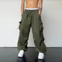 Men’s High Street Loose-Fit Wide Leg Pants