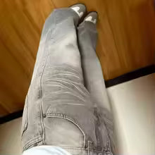 Vintage Wide-Leg Jeans Grey American Style Straight-Leg Casual Pants For Women Loose Fit Draped Spring Autumn 2025 New Arrival