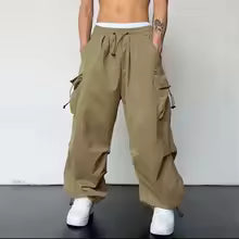 Men’s High Street Loose-Fit Wide Leg Pants