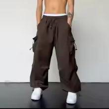 Men’s High Street Loose-Fit Wide Leg Pants