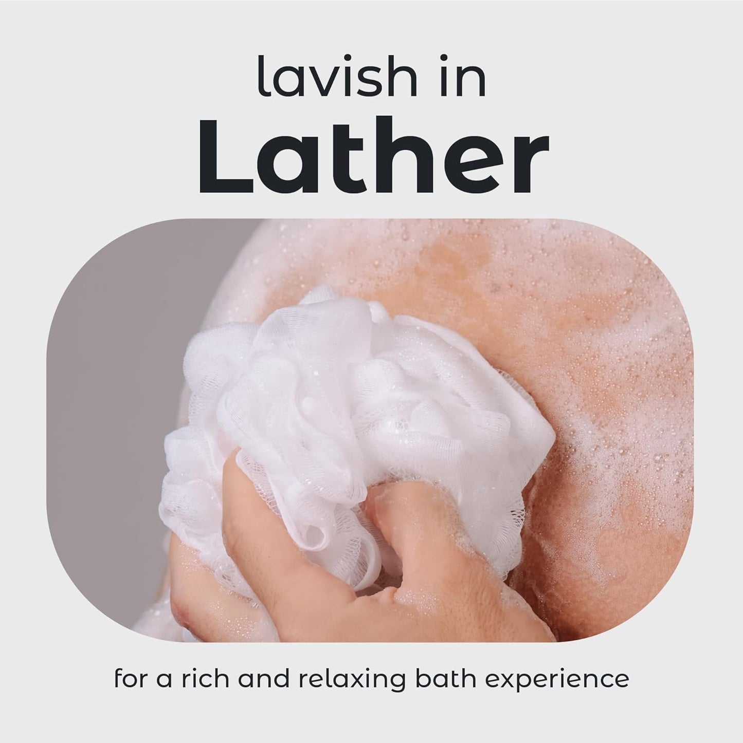 Mainbasics Seaweed Infused Bath Shower Loofah Sponge Pouf Body Wash Scrubber (Set of 3)