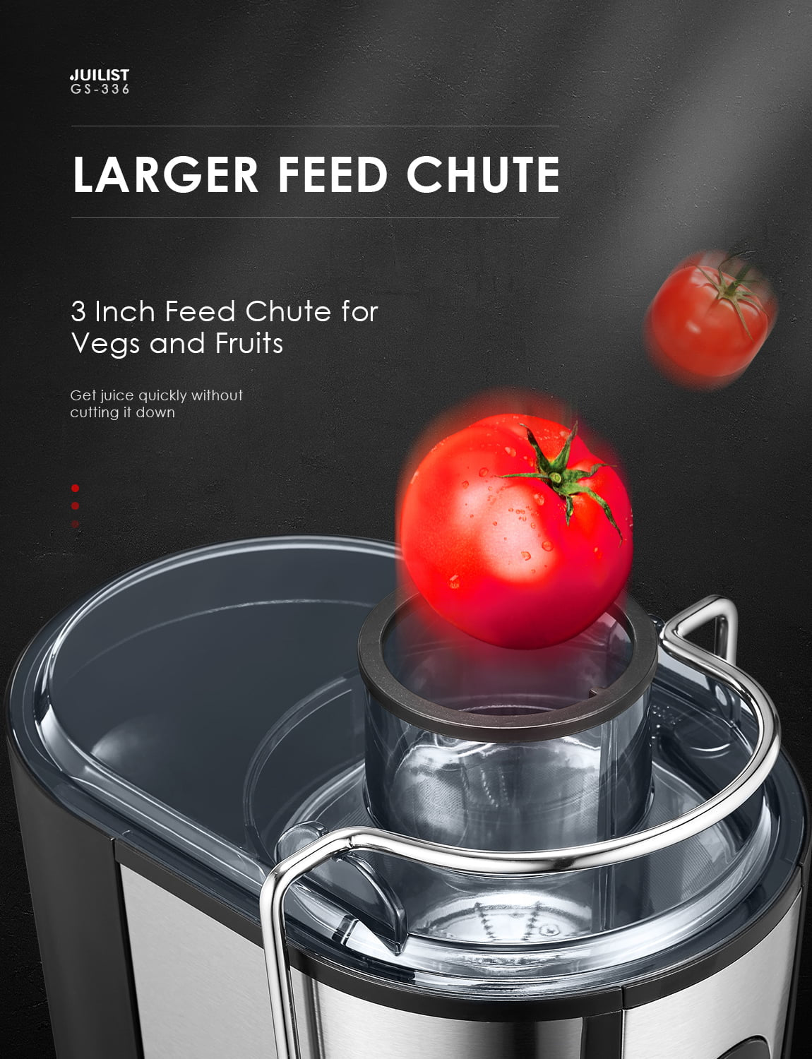 Juilist 2-Speed Electric Juicer Machines, 400W, 11 Fl Oz, Silver