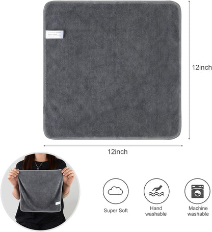 SINLAND Microfiber Cleaning Cloth Ultra Absorbent Softer Towel Reusable Cloth No Streak Lintless Cleaning Clothes for Home, Kitchen, Car, Window Use 12X12 Inch Slate Grey 6 Pack