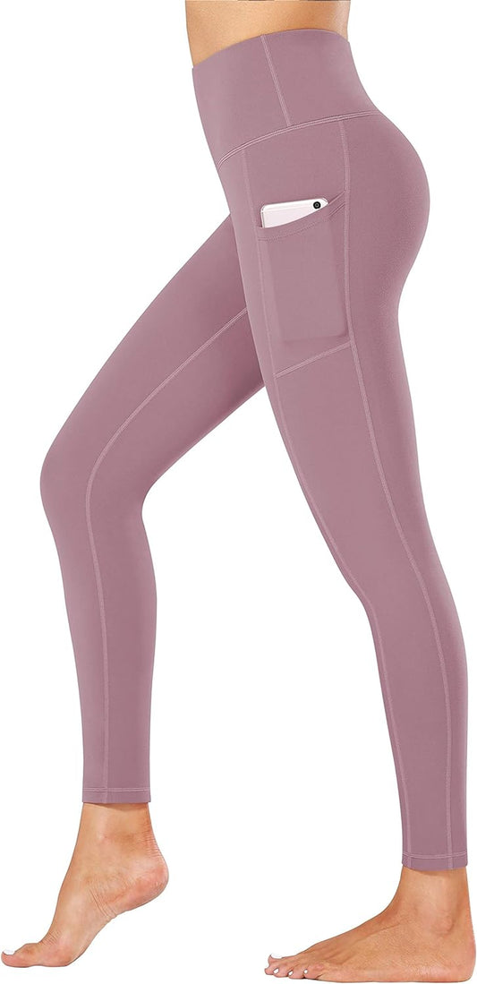 Fengbay High Waist Yoga Pants, Pocket Yoga Pants Tummy Control Workout Running 4 Way Stretch Yoga Leggings