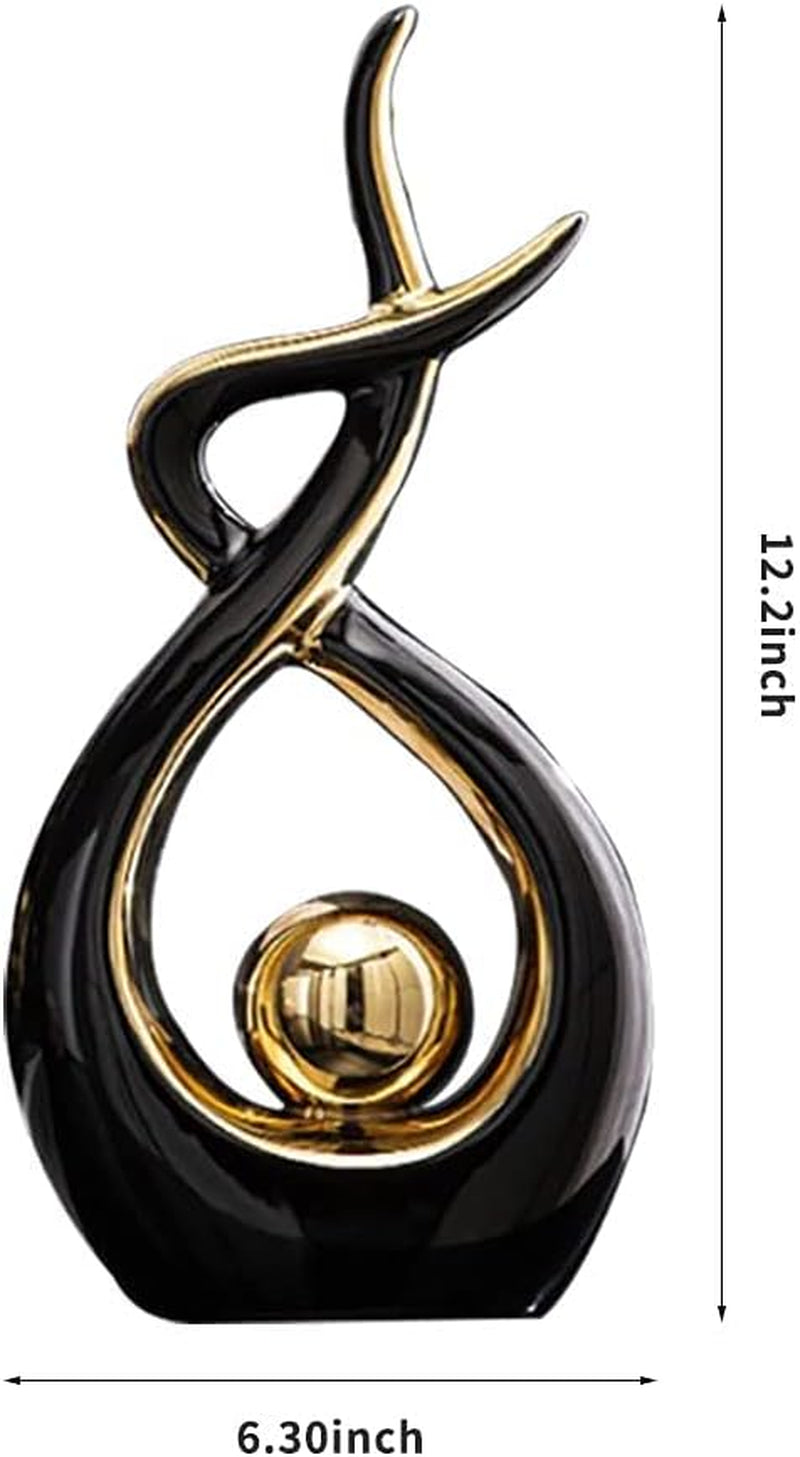 Modern Abstract Ceramic Statue - Elegant Home Decor for Dining Room, Living Room, and Office Centerpiece
