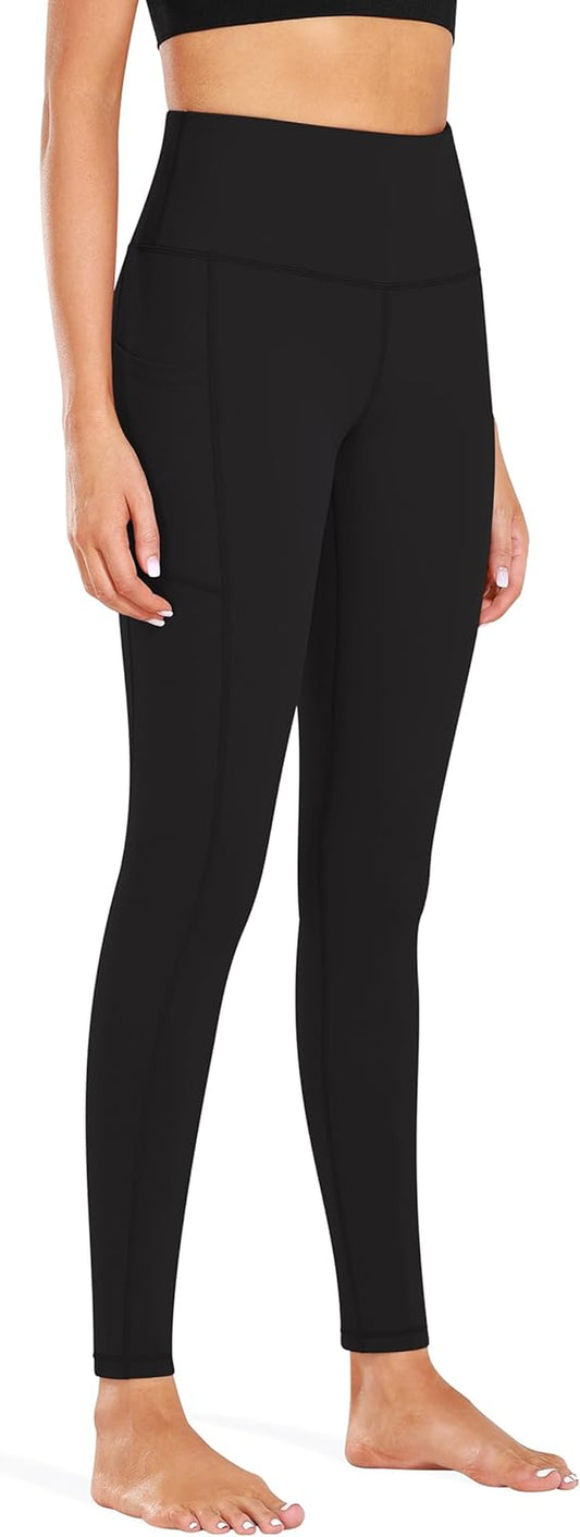 Fengbay High Waist Yoga Pants, Pocket Yoga Pants Tummy Control Workout Running 4 Way Stretch Yoga Leggings