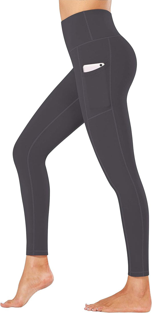 Fengbay High Waist Yoga Pants, Pocket Yoga Pants Tummy Control Workout Running 4 Way Stretch Yoga Leggings