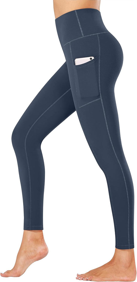 Fengbay High Waist Yoga Pants, Pocket Yoga Pants Tummy Control Workout Running 4 Way Stretch Yoga Leggings