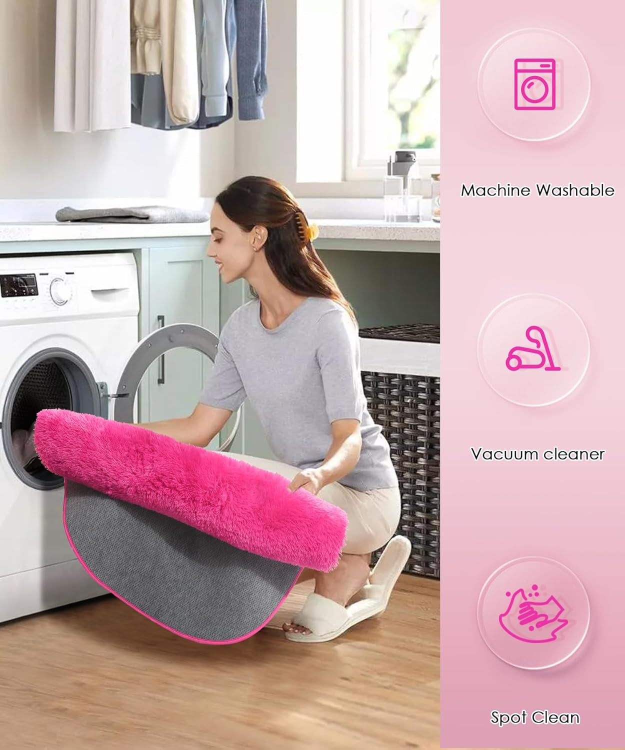 Amdrebio Purple round Rugs 4Ft for Girls Bedroom Decor Aesthetic, Fluffy Fuzzy Circle Area Rugs for Kids Room, Soft Cute Furry Plush Shaggy Throw Lavender Carpet for Living Room, Baby Nursery, Dorm